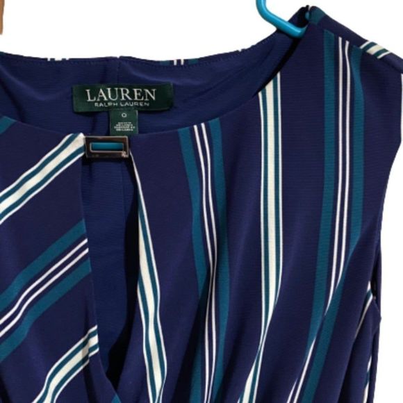 ❌❌❌SOLD❌❌❌Lauren Ralph Lauren Multicolor Sleeveless Wrap Mid Length Dress Size 0 - Picture 4 of 7